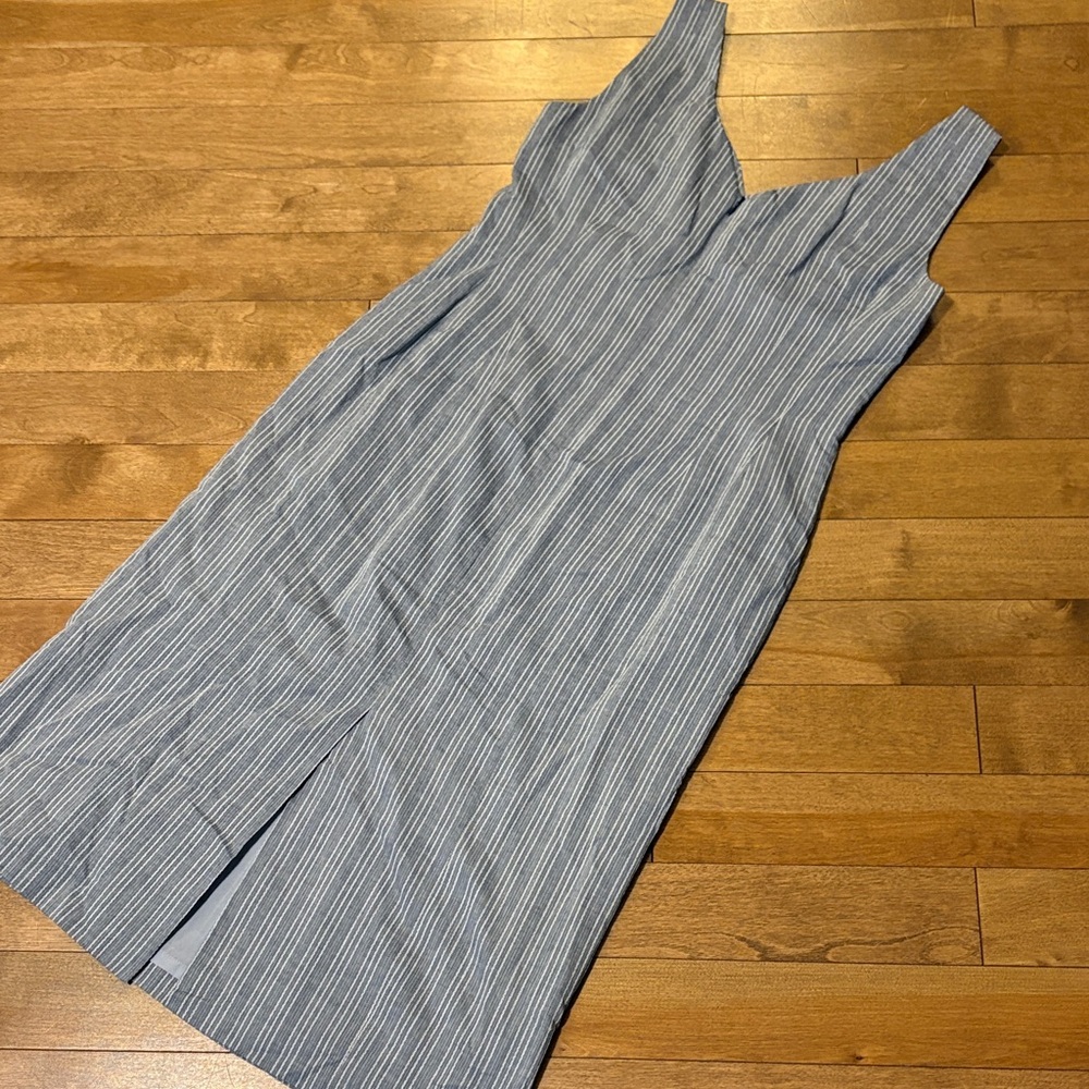 Vintage Blue and White Striped Midi Dress - Picture 5 of 10